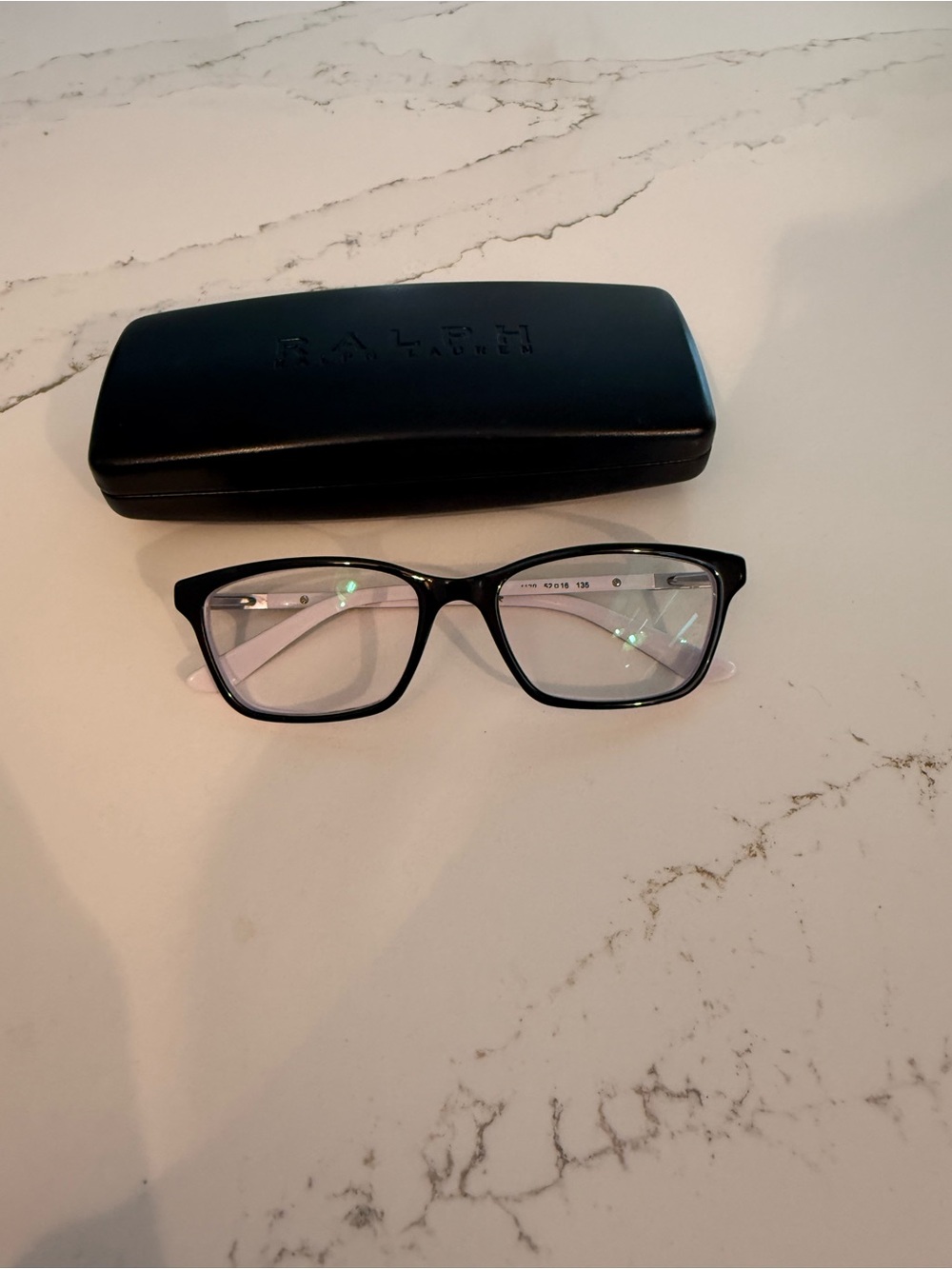 Ralph Lauren Black Rectangular Optical Glasses with Case